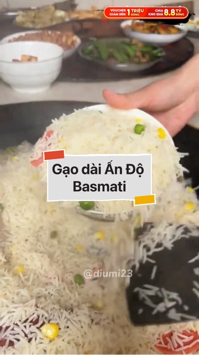 Gạo dài Ấn Độ Basmati #VideohangTieuDung #shopeestyle#ShopeeVideo#ShopeeCreator #LuotVuiMuaLien#KOLUyTin#Videomuasam #SandealcungKOL #diumi62