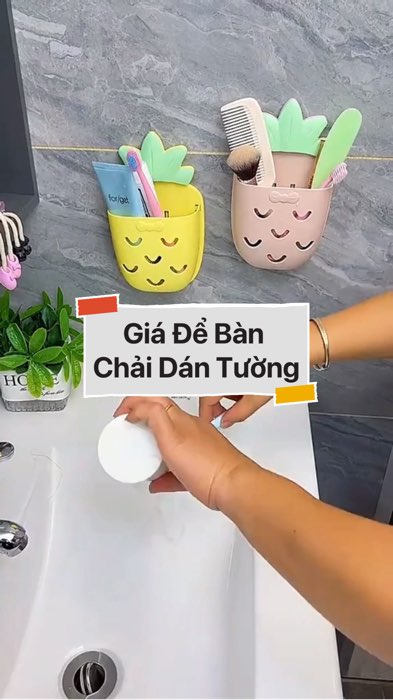 ￼Giá Để Bàn Chải Đánh Răng Dán Tường