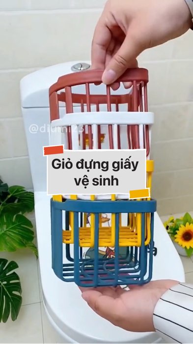 Giỏ đựng giấy vệ sinh dán tường #VideoHangGiaDung#shopeestyle#ShopeeVideo#ShopeeCreator #LuotVuiMuaLien #diumi146