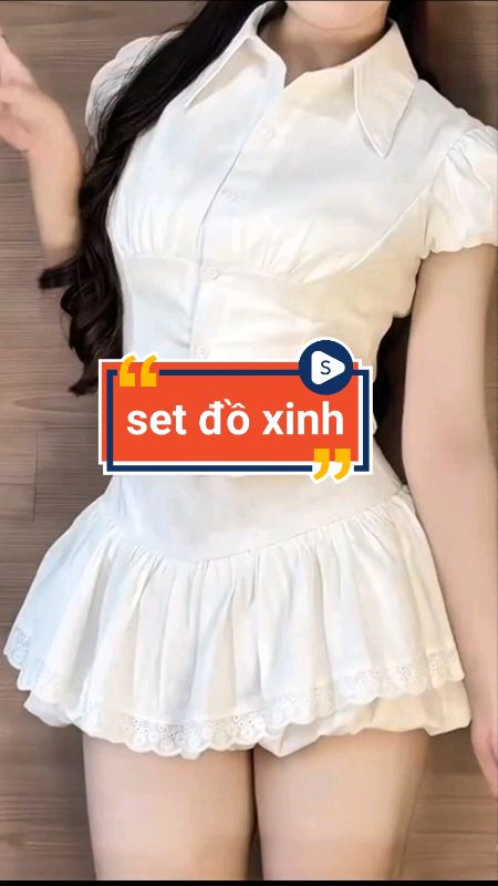 Set áo và chân váy xinh #vaynu #HangMoiVe #VideohangThoiTrang #ShopeeVideo #shopeeCreator #sandealcungKOL #LuotVuiMuaLien