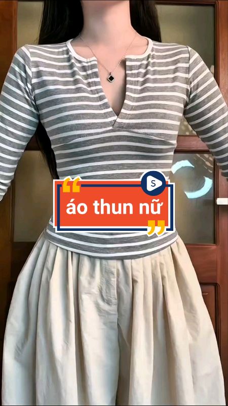 Áo thun tay dài cổ V #aothuntaydai #aothunnu #shopeeCreator #sandealcungKOL #videohangThoiTrang #LuotVuiMuaLien #ShopeeVideo #HangMoiVe
