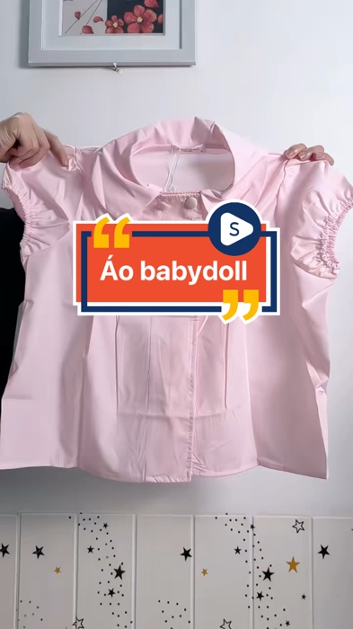 Áo babydoll 4 cúc tay bồng cổ sen #aokieu #babydoll #aocosen