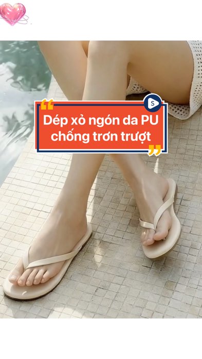 Dép xỏ ngón da PU chống trơn trượt #shopee #ShopeeVideo #thoitrangmuahe #depxongon #depmuahe #depnu #dodibien