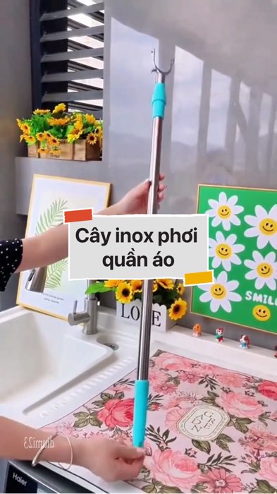 ￼Cây inox phơi quần áo #VideoHangGiaDung#shopeestyle#ShopeeVideo#ShopeeCreator #LuotVuiMuaLien #diumi68
