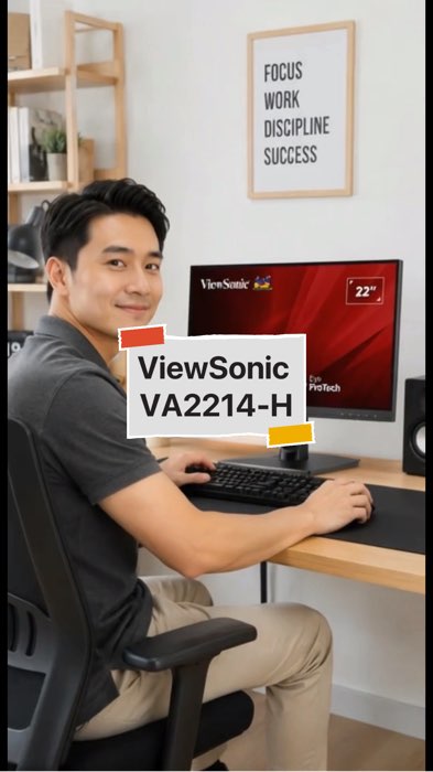 Mua qua video giá rẻ hơn. Màn Hình ViewSonic VA2214-H 22 Inch FHD IPS 100Hz Viền Siêu Mỏng Bảo Vệ Mắt #diumi254