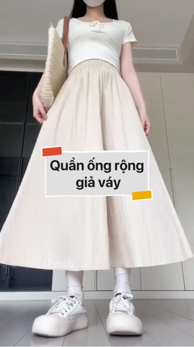 Quần ống rộng giả váy #VideohangThoiTrang#shopeestyle#ShopeeVideo#ShopeeCreator#LuotVuiMuaLien#KOLUyTin #diumi796