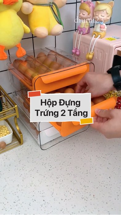 ￼Hộp Đựng Trứng 2 Tầng #VideoHangGiaDung#shopeestyle#ShopeeVideo#ShopeeCreator #LuotVuiMuaLien #diumi816