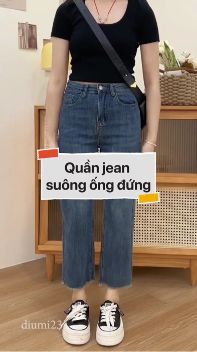 Quần jean suông ống đứng #VideohangThoiTrang#shopeestyle#ShopeeVideo#ShopeeCreator#LuotVuiMuaLien#KOLUyTin #diumi34