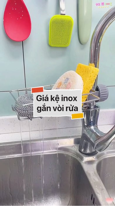￼Giá kệ inox gắn vòi rửa #VideoHangGiaDung#shopeestyle#ShopeeVideo#ShopeeCreator #LuotVuiMuaLien #diumi92