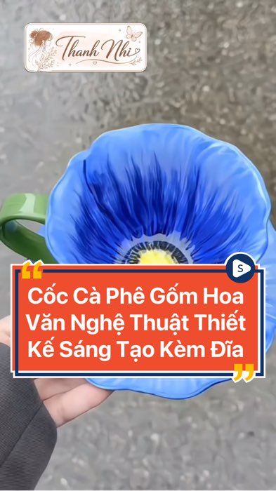 Cốc Cà Phê Gốm Hoa Văn Nghệ Thuật Thiết Kế Sáng Tạo Kèm Đĩa #Shopeevideo #shopeecreator #LuotVuiMuaLien