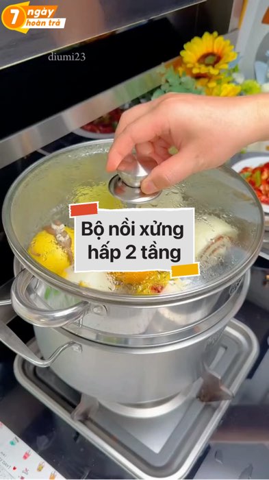 Bộ nồi xửng hấp 2 tầng #VideoHangGiaDung#shopeestyle#ShopeeVideo#ShopeeCreator #LuotVuiMuaLien #diumi467