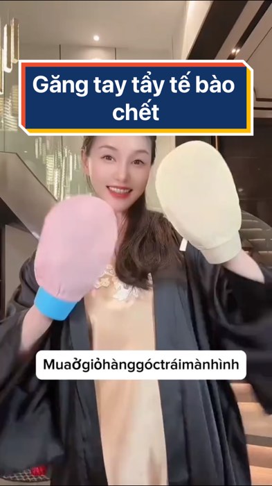 Găng tay tẩy tế bào chết #NgoiSaoTiemNang