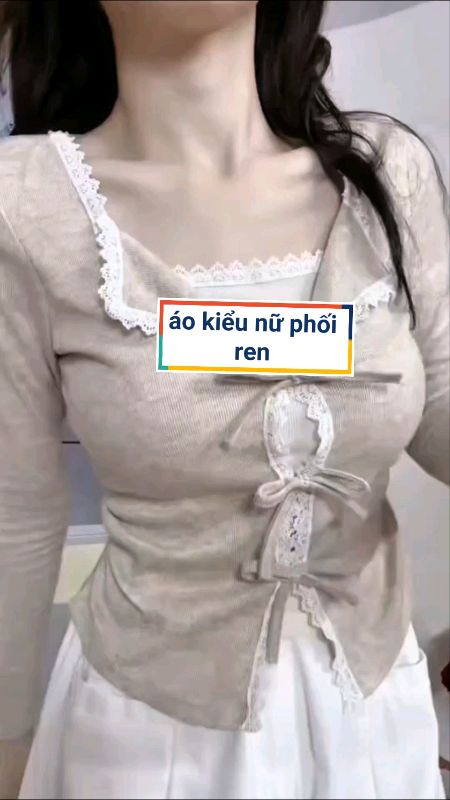 Áo kiểu phối ren nữ xinh xắn #aokieunu #aokieuxinh #aokieu #SandealcungKOL #ShopeeCreator #LuotVuiMuaLien