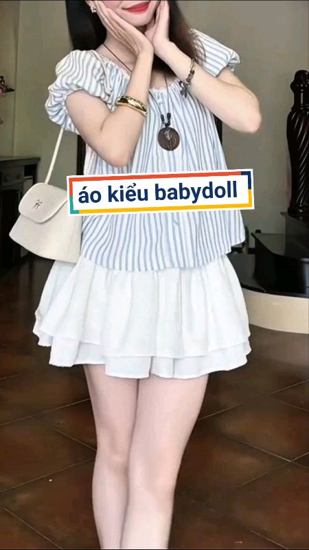 Áo kiểu babydoll dễ thương dễ phối đồ #aokieu #aobabydoll #VideohangThoiTrang #LuotVuiMuaLien #ShopeeCreator