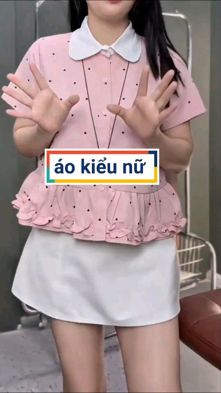 Áo sơ mi cổ sen phối bèo, áo kiểu xinh xắn #aokieunu #aosomi #VideohangThoiTrang #LuotVuiMuaLien #ShopeeCreator