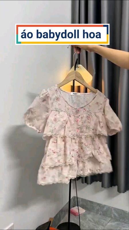 áo babydoll hoa phối được nhiều kiểu #aokieu #aobabydoll #shopeeVideo #ShopeeCreator #HangMoiVe #videohangThoiTrang #LuotVuiMuaLien