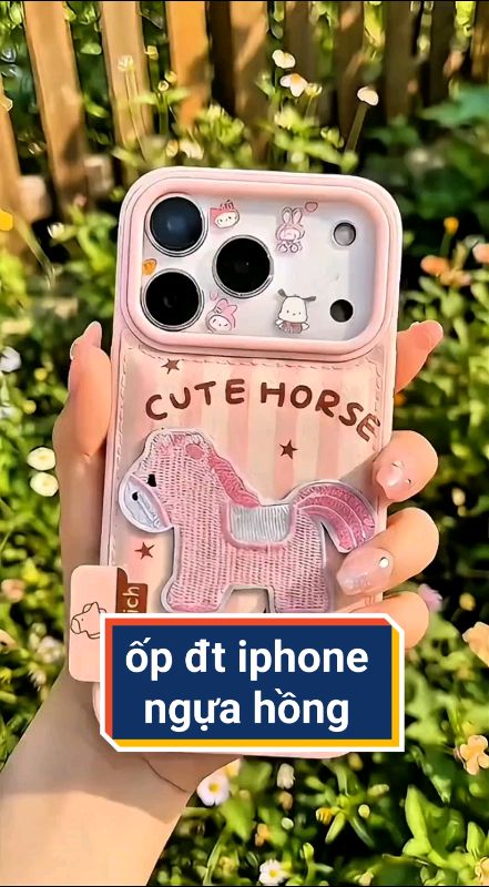 Ốp lưng iphone ngựa hồng xinh xắn #oplungdtiphone #oplungiphone #opiphone #ShopeeVideo #HangMoiVe