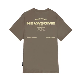 Áo Thun Oversize Local Brand NEVASOME Signature v2 Nâu Lợt Cotton Tay Lỡ Form Rộng Nam Nữ