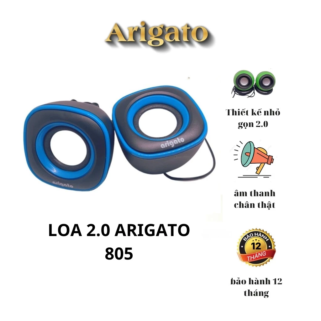 Loa máy tính, Loa Mini 2.0 Arigato 805 Hàng Chính Hãng, Thiết Kế Mới - Bảo Hành 6 Tháng