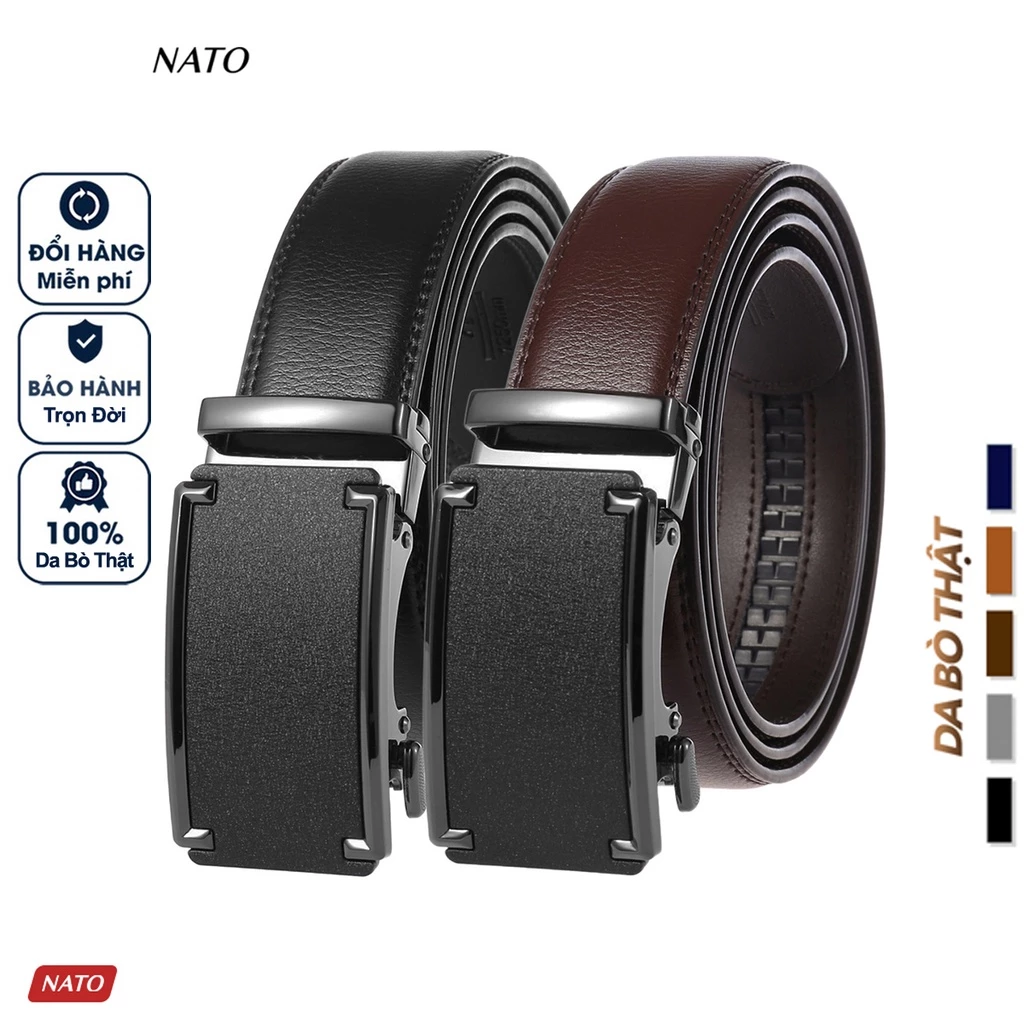 Thắt Lưng Nam Nato Bụi Khóa Tự Động Da Bò Cao Cấp Đẹp Sang Trọng Công Sở Thời Trang Đi Làm Trẻ Trung