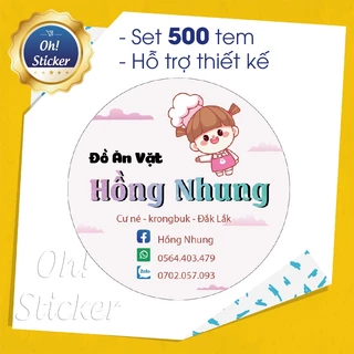 In sticker theo yêu cầu, [SET 500 tem] logo nhãn dán sticker , đã cắt sẵn, chỉ cần lột và dán