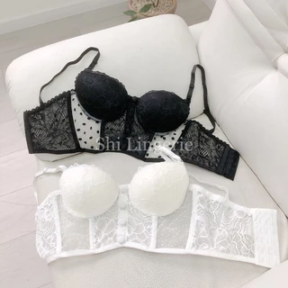 Áo Corset ren phối lưới có nút, mút nâng 3cm/ mút mỏng 0,5cm