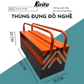 Hộp đựng dụng cụ, thùng đồ nghề đa năng KIRITO - Hộp 3 tầng 5 khay , sơn nhám tĩnh điện KIRITO SHOP