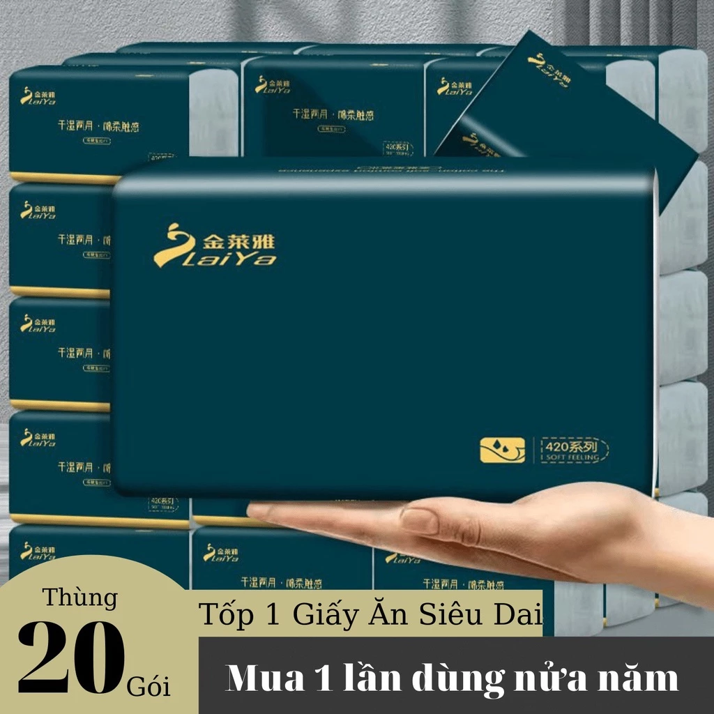 Thùng 20 Gói Giấy Ăn Zhongxing Nội Địa Trung Quốc - Giấy 5 Lớp Siêu Dai, Mềm Mịn