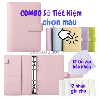 Sổ tiết kiệm đựng tiền kèm túi zip chất liệu da cao cấp A6 lên kế hoạch chi tiêu hoàn hảo