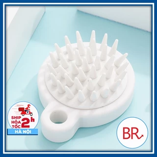 Lược gội đầu massage tròn silicon loại bỏ gàu và bụi bẩn - Bàn chải massage đầu tẩy tế bào chết, giảm rụng tóc 01813