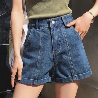 Quần jean đùi nữ lưng siêu cao, quần sọt jean nữ cạp cao Ulzzang thời trang có Bigsize 2XL (Mã 1106)