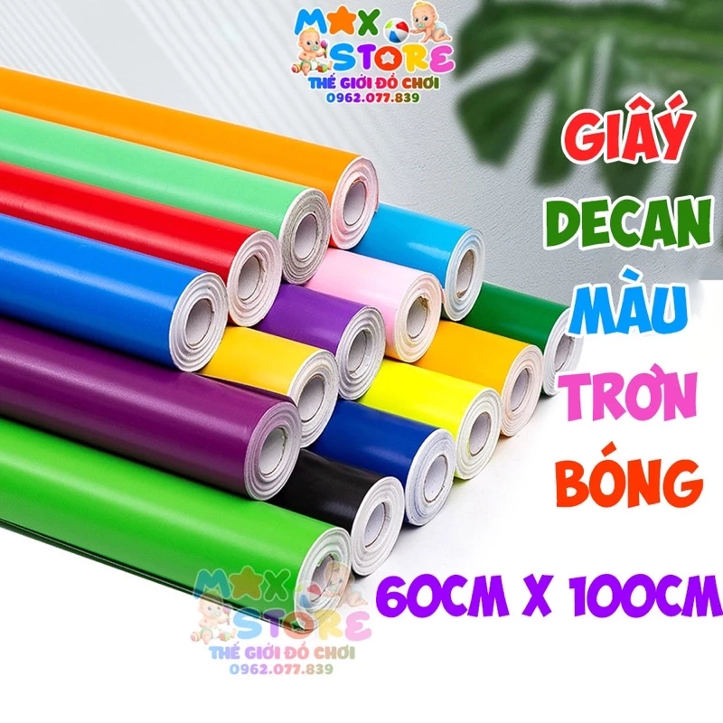 Giấy Decan Màu Trơn Bóng Khổ 60x100cm Dán Kính Bể Cá Trang Trí Mầm Non