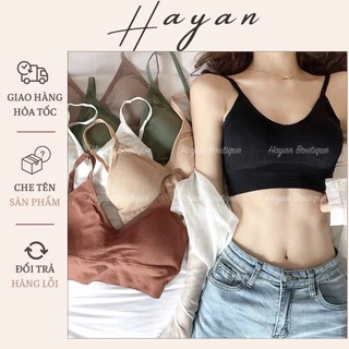 HT056 Áo Bra đơn giản len tăm không GỌNG kèm ĐỆM LÓT, áo lót ngực croptop hở lưng gợi cảm HT056