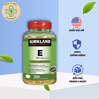 Viên Hỗ Trợ Làm Đẹp Da, Chống Lão Hoá, Giảm Mụn Trứng Cá - Vitamin E Kirkland 400 IU 500V [Sỉ - lẻ]