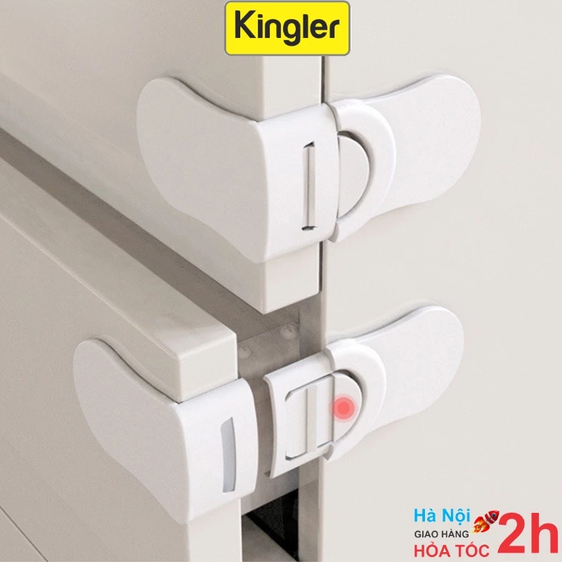 Chốt Góc Tủ - Kingler, Khóa Bảo Vệ An Toàn Cho Bé, Khóa Chốt Ngăn Kéo, Tiện Dụng Trong Gia Đình. 3110