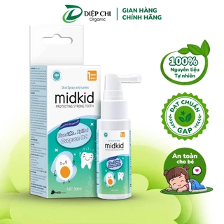 Xịt Chống Sâu Răng Midkid Chiết Xuất Từ Trà Xanh, Hương Nhu Giúp Làm Sạch Và Bảo Vệ Men Răng, An Toàn Cho Bé 30ml