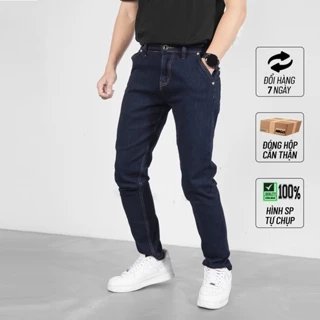 Quần jean nam skinny QJ95 Nigo màu xanh đậm Navy ống ôm co giãn cao cấp