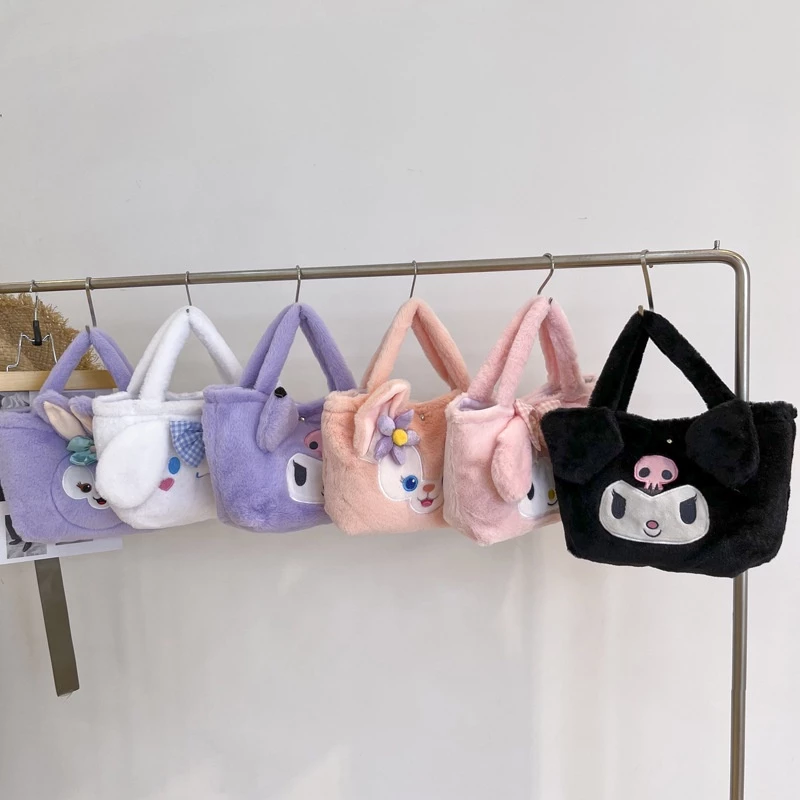 Túi Xách Kawaii Kuromi siêu dễ thương, Túi đeo tay Thú bông Sanrio mềm mịn