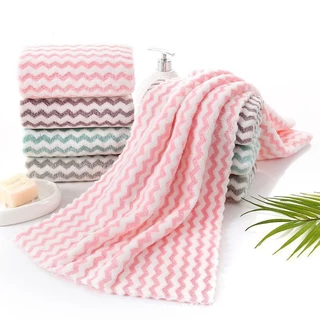 Khăn mặt cotton lông cừu Hàn Quốc 50x35 cm mềm mịn siêu thấm kẻ sọc