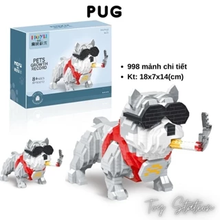 ĐỒ CHƠI LẮP RÁP MÔ HÌNH CHÓ PUG 998 CHI TIẾT