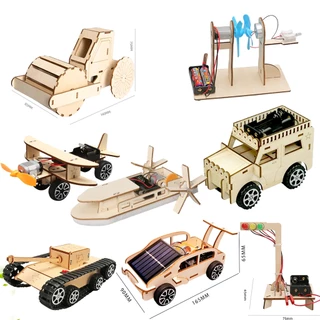 Đồ chơi trí tuệ stem  STEAM- Bộ lắp ghép sản phẩm xe tăng, ô tô, cano, xe lu, máy bay gỗ  trí tuệ, sáng tạo