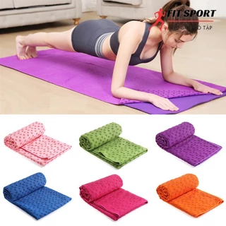 ( TẶNG TÚI ĐỰNG ) Khăn trải thảm tập Yoga Microfiber cao cấp dày chống trượt, thấm mồ hôi