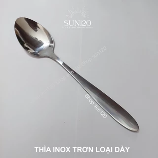 Muỗng inox trơn ăn cơm dày dặn QQ 20cm bền đẹp sáng bóng cán dài thìa phở súp cháo