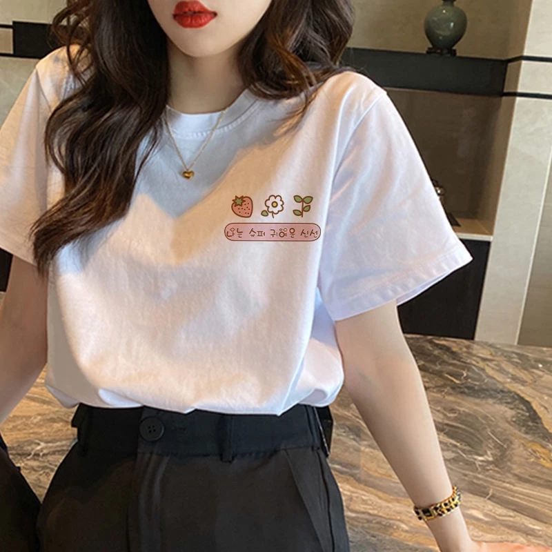Áo thun Cotton 4 Chiều Cổ Tròn họa tiết nhí
