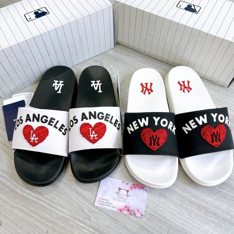 (CHÍNH HÃNG) Dép MLB heart new mound unisex êm chân full size nam nữ auth
