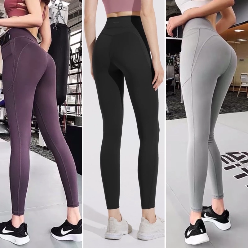 QUẦN DÀI THUN TRƠN CÓ TÚI VẢI CO DÃN TỐT TẬP GYM, YOGA NỮ - QD02