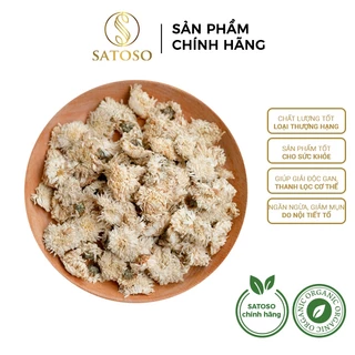 Trà hoa cúc trắng hay bạch cúc sấy nguyên bông SATOSO 100g thơm ngon thượng hạng