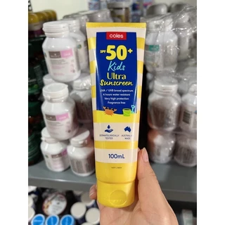 Kem chống nắng trẻ em -Coles Ultra Sunscreen Kids SPF50+ 100ml