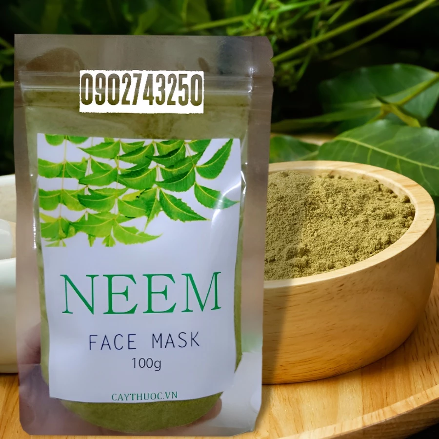 100g Bột Lá Neem Ấn Độ Nguyên Chất, Mask Lá Neem Đắp Mặt Nạ Trắng Da, Giảm Mụn Mờ Thâm