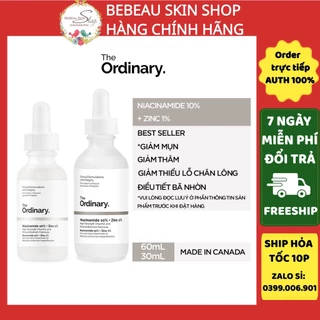 Tinh chất The Ordinary Niacinamide 10% + Zinc 1% giảm mụn, thu nhỏ lỗ chân lông - Bebeau Skin Shop